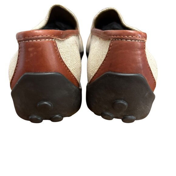 DONALD PLINER Sport Nadia Natural Beige Canvas and Leather Driving Loafer Sz 8 N - Picture 5 of 11